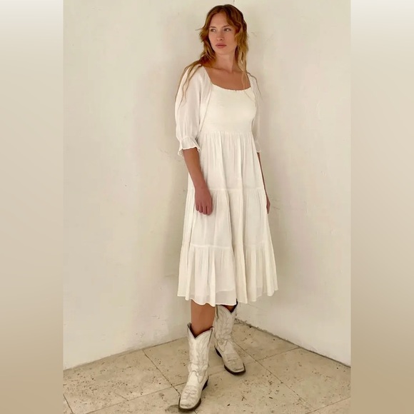 OAK + FORT White Midi Dress - Picture 1 of 5